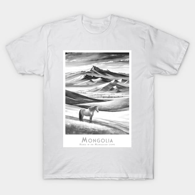 Majestic Mongolian Steed - Steppe Horse T-Shirt by POD24